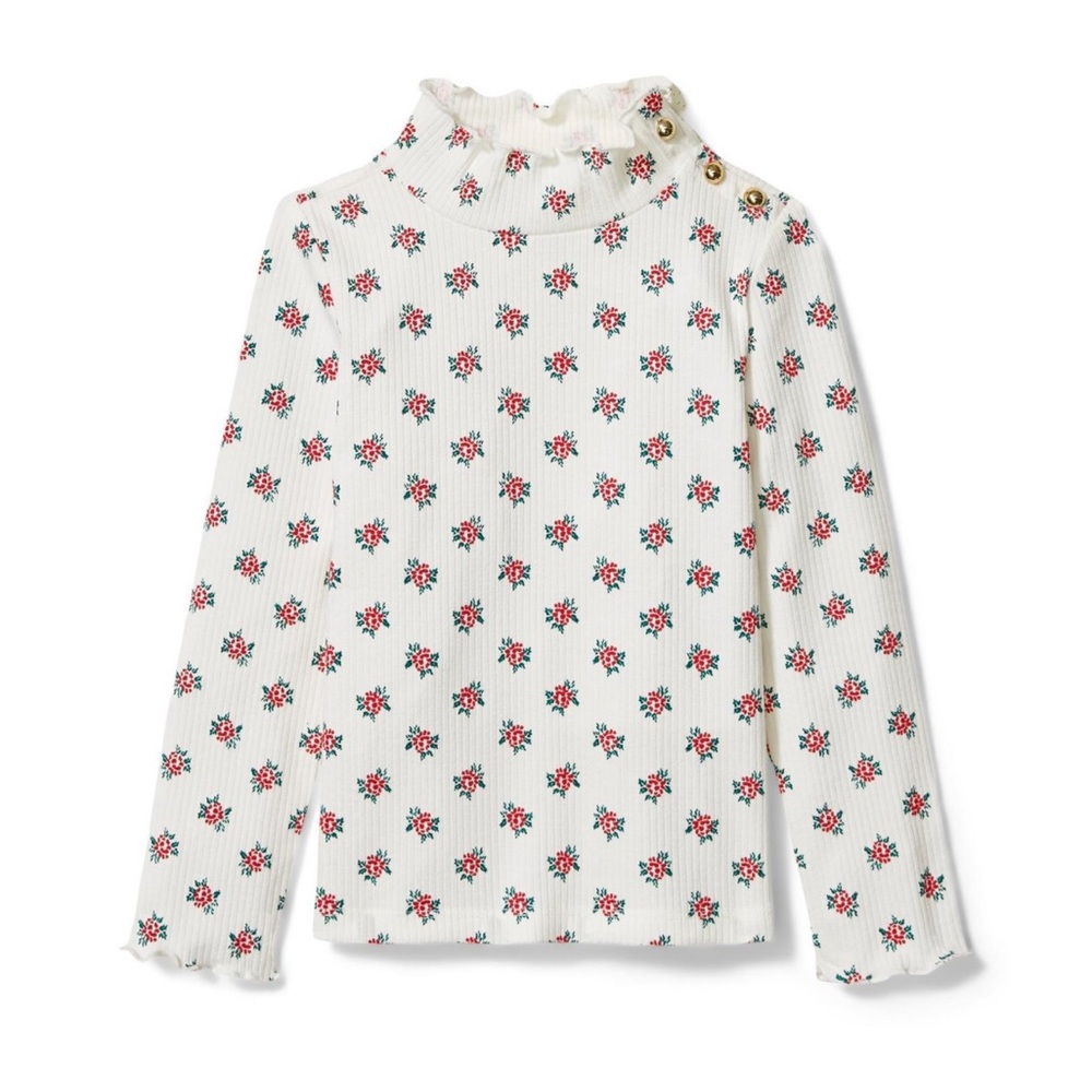 Janie and Jack Rose Ribbed Turtle Neck